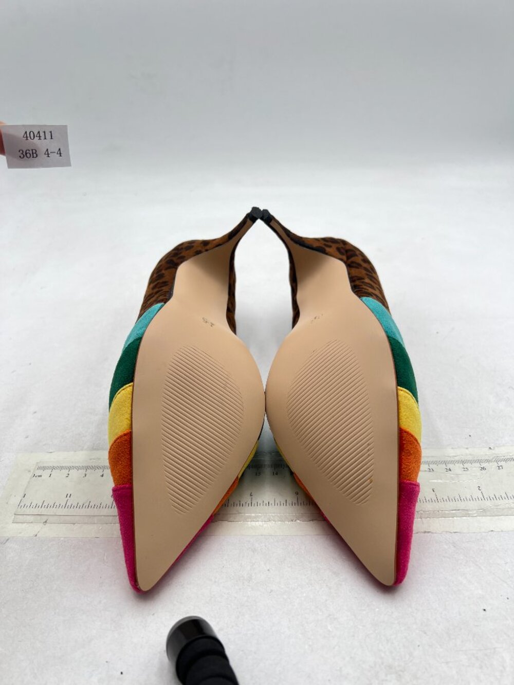 FOWT Leopard-rainbow Pumps High Heel Pointed Toe Pump Slip-on Rainbow Shoes - Picture 7 of 8